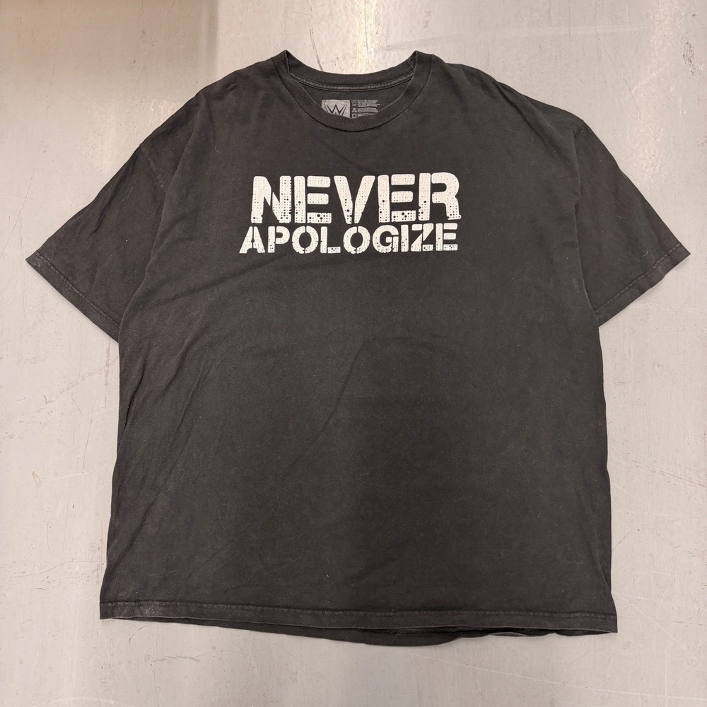 WWE Dean‎ Ambrose Never Apologize Black Graphic T-Shirt Mens 3XL Wrestling DA